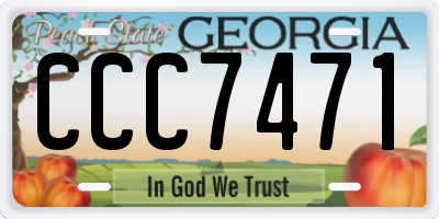 GA license plate CCC7471