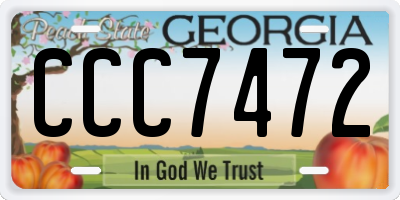 GA license plate CCC7472