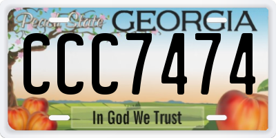 GA license plate CCC7474