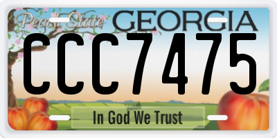 GA license plate CCC7475