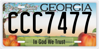 GA license plate CCC7477