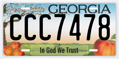 GA license plate CCC7478