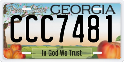 GA license plate CCC7481