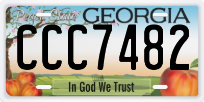GA license plate CCC7482