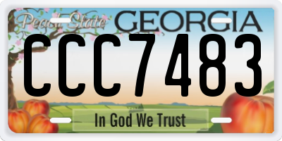 GA license plate CCC7483