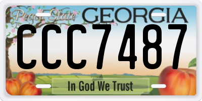 GA license plate CCC7487