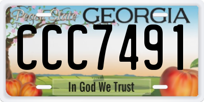 GA license plate CCC7491