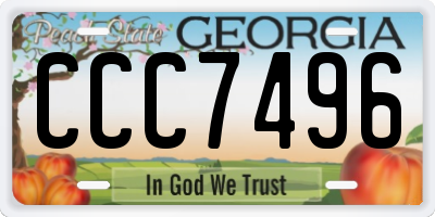 GA license plate CCC7496