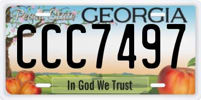 GA license plate CCC7497