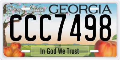 GA license plate CCC7498