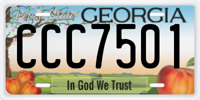 GA license plate CCC7501