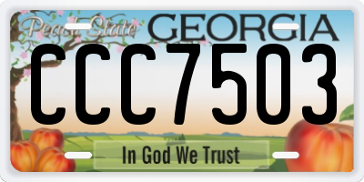 GA license plate CCC7503