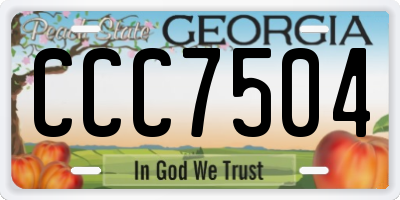 GA license plate CCC7504
