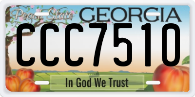 GA license plate CCC7510