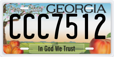 GA license plate CCC7512