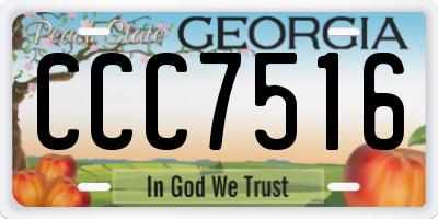 GA license plate CCC7516