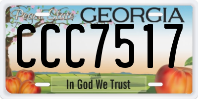 GA license plate CCC7517