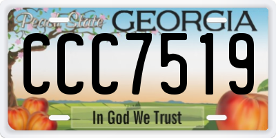 GA license plate CCC7519