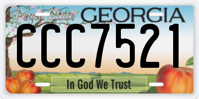 GA license plate CCC7521