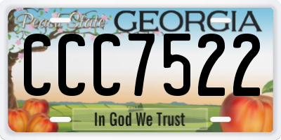 GA license plate CCC7522