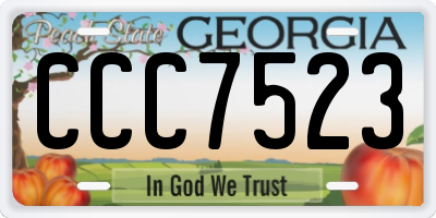 GA license plate CCC7523