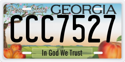 GA license plate CCC7527