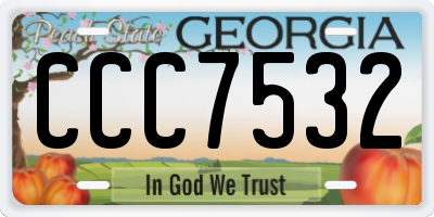 GA license plate CCC7532