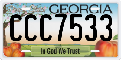 GA license plate CCC7533