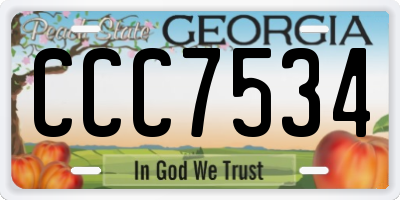 GA license plate CCC7534