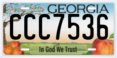 GA license plate CCC7536