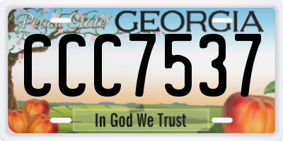 GA license plate CCC7537