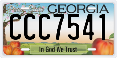 GA license plate CCC7541