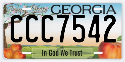 GA license plate CCC7542