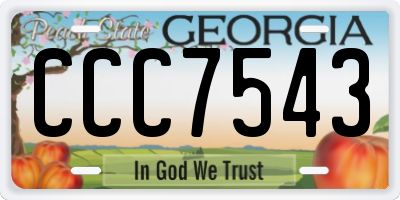 GA license plate CCC7543
