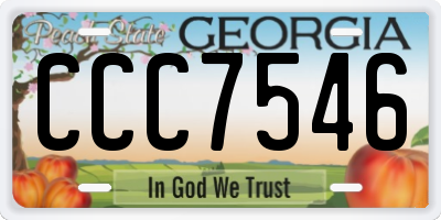 GA license plate CCC7546