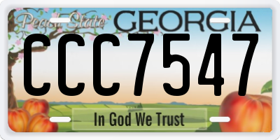 GA license plate CCC7547