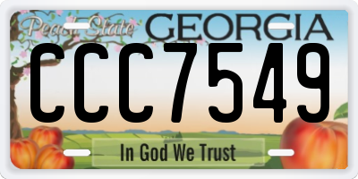 GA license plate CCC7549