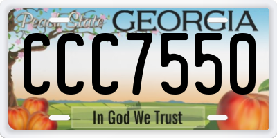 GA license plate CCC7550