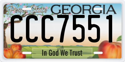 GA license plate CCC7551