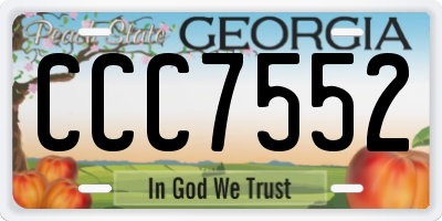 GA license plate CCC7552