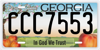 GA license plate CCC7553