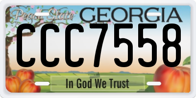 GA license plate CCC7558