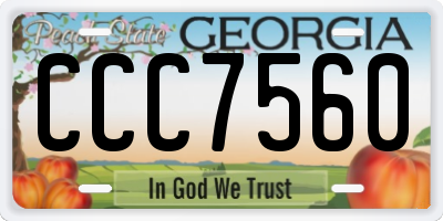 GA license plate CCC7560