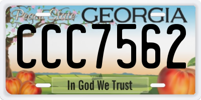GA license plate CCC7562