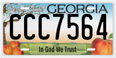 GA license plate CCC7564