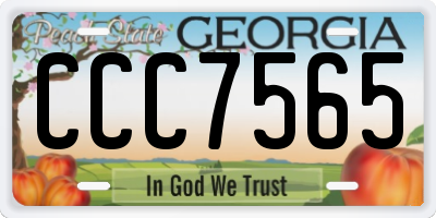 GA license plate CCC7565