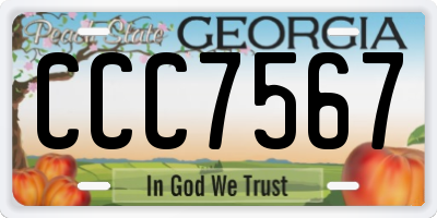 GA license plate CCC7567