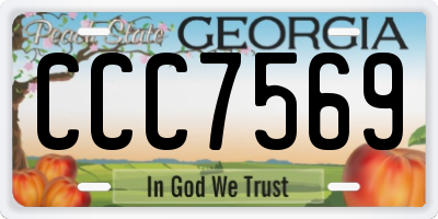 GA license plate CCC7569