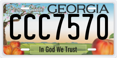 GA license plate CCC7570