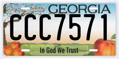 GA license plate CCC7571